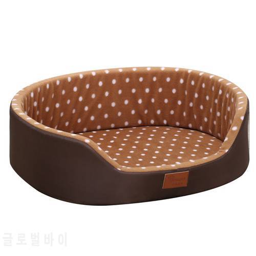 Dog Bed Warm Dot Pattern Top Quality Dog House Sofa Kennel Soft Fleece Pet Dog Cat Mats for Cats Small Dogs