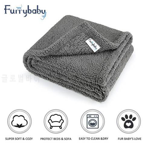 Furrybaby Premium Fluffy Fleece Dog Blankets Super Soft and Warm Pet Throw for Dogs Puppy Cats Kittens Pets Accessories