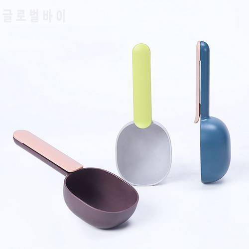 Pet Cat Dog Food Shovel Mutli-function Feeding Scoop Spoon with Sealing Bag Clip Creative Measuring Cup Supply