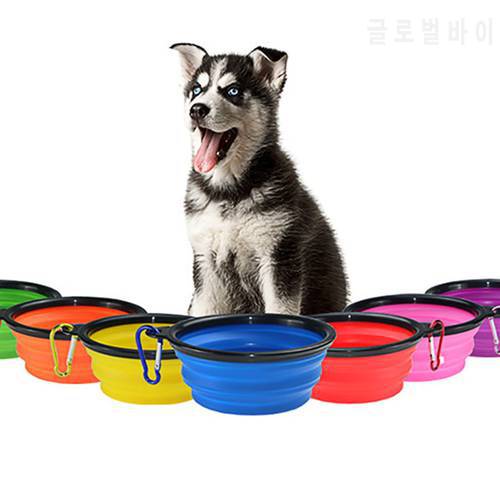 Pet dog collapsible water bowl 1000ml Silicone Collapsible Dog Bowls for Travel Dog Portable Water Bowl for Dogs Dish Pet Feeder