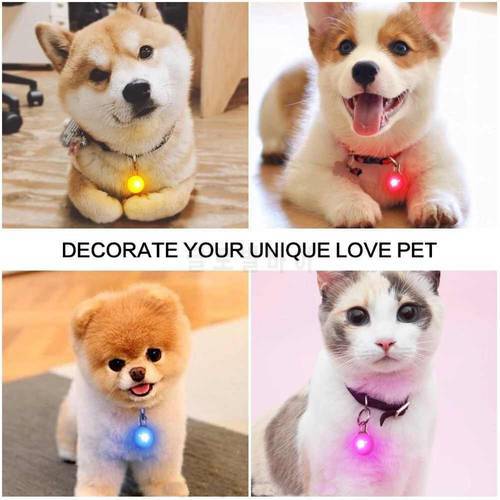 Mini LED Pet Dog Collar Pendant Flashing Night Light Pet Safety Pendant Pet Supplies Accessories Portable Keyring Flash Toy
