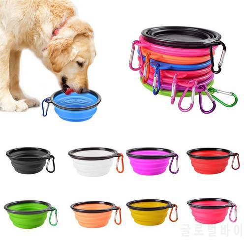 Dog Ccollapsible Water Bowl Silicone Bowl Outdoo Travel Portable Collapsible Dogs Cat Bowls Feeder Collapsible Water Bottle Dog