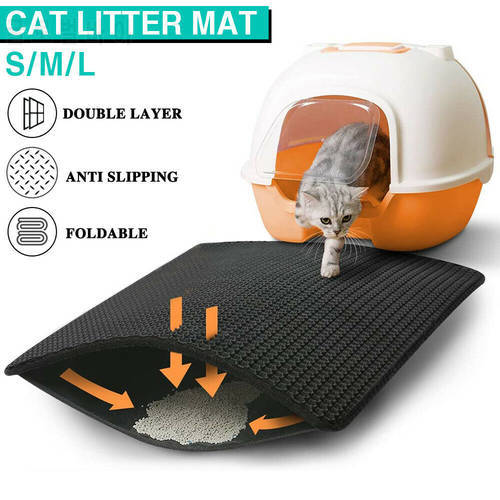 Pet Cat Litter Mat Waterproof EVA Double Layer Cat Litter Trapping Pet Litter Box Mat Clean Pad Products for Cats Accessories
