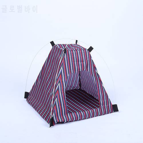 4colors Oxford Pet Tent House Cat Bed Portable Teepee with Thick Cushion for Puppy Dog House Dog Kennels With Thick Cushion