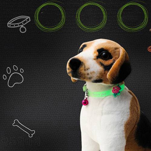 Cat Collar with Glowing In The Dark With Bells Cat Necklace Pet Collar Chain Light Luminous Dog Neck Ring Pet Accessories