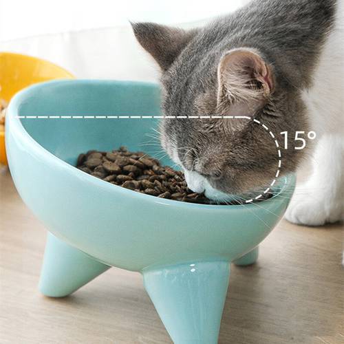 Non-Slip High Foot Ceramic Cat Bowl Dog Bowl Pet Feeding Cat Water Bowl For Cats Food Pet Bowl For Dog Supplies For Cats