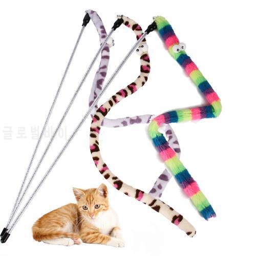 Funny Cat Stick Toys Colorful Turkey Feathers Tease Cat Stick Interactive Pet Toys For Cat Playing Toy Pet Supplies