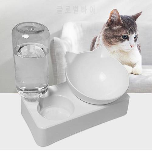 Cat Dog Drinking Bowl Automatic Feeder Water Dispenser Feeder Oblique Mouth Dish 15° Pet Product For Cats Dogs Bowls