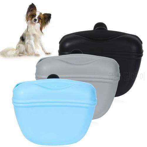 Portable Dog Treat Bag Silicone Snack Food Bait Reward Pocket Outdoor Feed Storage Containers Waist Pouch For Leash