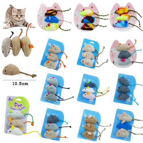 3pcs/lot New Plush Simulation Mouse Cat Toy Plush Mouse Cat Scratch Bite Resistance Interactive Mouse Toy Playing Toy For Kitten