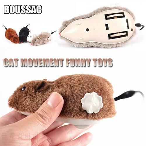 Funny Cat Toys Clockwork Spring Power Plush Mouse Toy Mechanical Motion Rat Cat Dog Playing Toy Pets Interactive