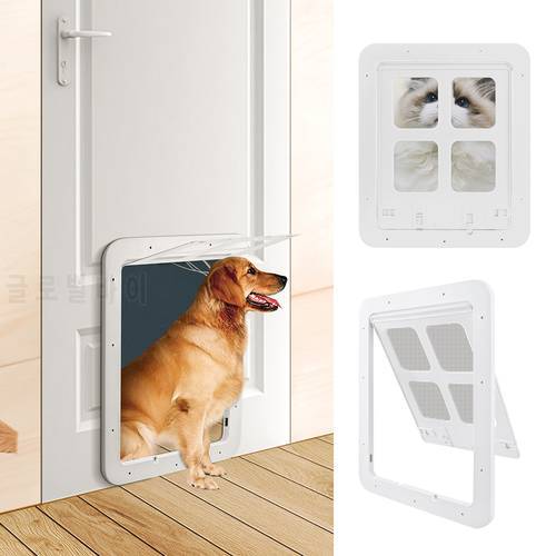 Safe Lockable Dogs Cats Screen Window Gate Enter Freely Plastic Pet Dog Cat Kitty Door Home Pet Security Flap Gates Easy Install