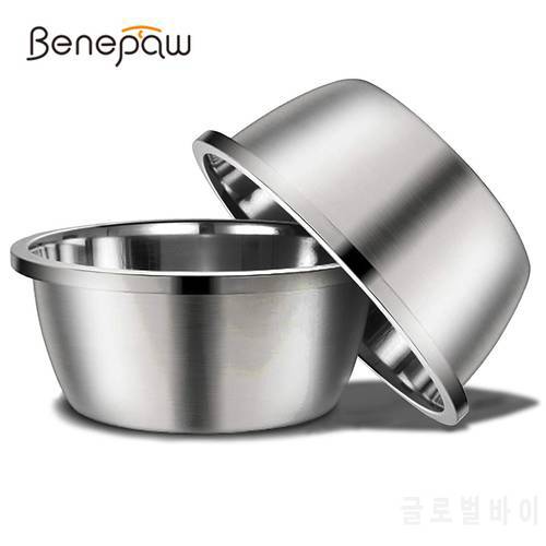 Benepaw Stainless Steel Bowls For Dogs Eco-friendly Smooth Edge Stable Bottom Pet Food Water Bowl For Small Medium Large Dogs
