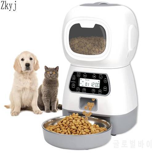 3.5L Pet Food Dispenser Intelligent Automatic Pet feeder With Stainless Steel LCD Screen Memory Function Smart Dog Cat Feeder