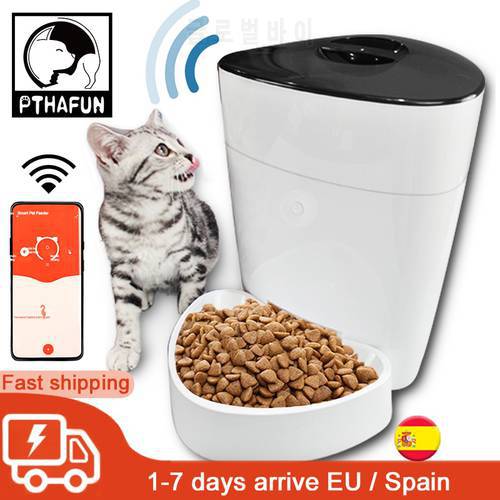 4L Automatic Pet Feeder Bowl Wifi Remote Control Button Version Smart Dog Cat Dry Food Dispenser Pets Bowl USB Battery timer
