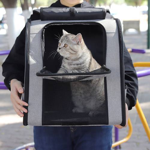 Large Capacity Pet Backpack Breathable Heat Dissipation Cat Bag Carry Breathable Pet Oxford Dog Carrying Supplies Big Space