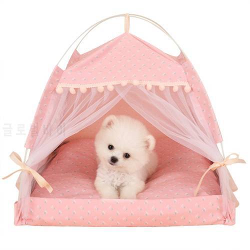 Dog Beds Pet Kennel Cat Nest Princess Cushion Travel Cat Tent Outdoor Dog Bed for Small Medium Puppy Indoor Cave Pet House Sofa