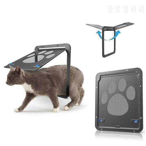 Pet Door New Safe Lockable Magnetic Screen Outdoor Dogs Cats Window Gate House Enter Freely Fashion Pretty Garden Easy Install