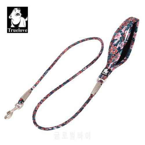 Truelove Pet Leash Floral Rope Leash for Dog and Cat Neoprene Padded Handle 100% Cotton Fabric Zinc-alloy Hook Outdoors TLL2573