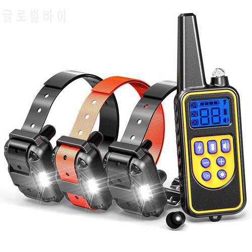 Electric Dog Training Collar 800m Pet Remote Control Waterproof Rechargeable with LCD Display for All Size Bark Stop DOG Collar
