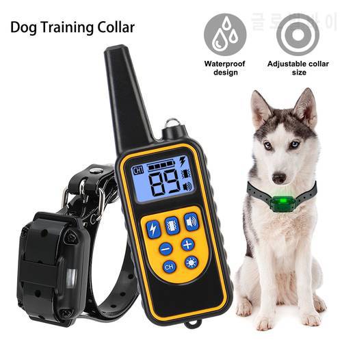 Rechargeable Electric Collar 800m With LCD Display IP67 Waterproof Remote Control Pet Dog Training Collar For All Size Dog