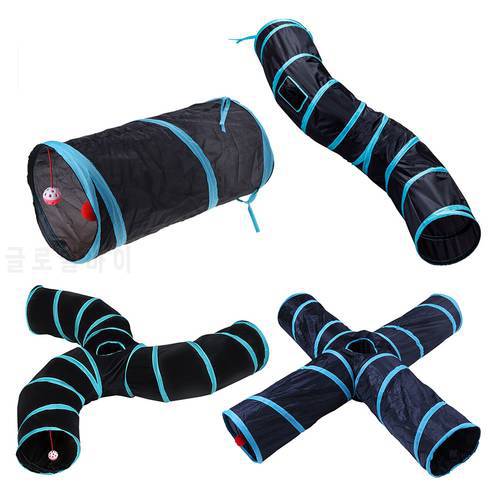 Foldable Pet Cat Tunnel Toy Collapsible S-type Cat Tent Tunnel Play Tube Toy Indoor Outdoor Cat Training Toy Tubes