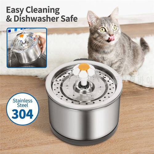 Auto Cat Water Fountain Dog Drink Bowl Active Carbon Filter Auto Pet Drinking Electric Dispenser Bowls Cats Drinker USB Powered