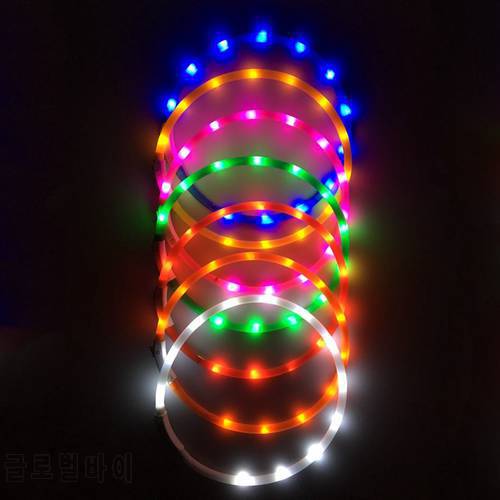 Pet USB Rechargeable LED Dog Collar Night Safety Flashing Waterproof Pet Collars Dog Accessories For Small Dog LED Collar Leash