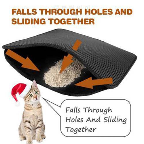 Pet Cat Litter Mat EVA Double Layer Cat Litter Trapping Pet Litter Box Mat Waterproof Clean Pad Products For Cats Accessories