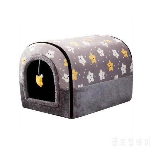 Cat Bed Warm Pet Basket Cozy Kitten Lounger Cushion Cat House Tent Very Soft Small Dog Mat Bag For Collapsible Cave Cats Beds
