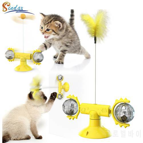 Cat Ball Toy Interactive Puzzle Smart Cat Toy with Wheels Pet Cat Ball Teaser Toy Stick Feather Wand With Star Ball Pet Supplies
