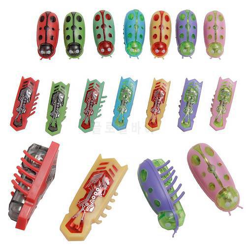 1PC Electric Bug Cat Toy Cat Escape Obstacle Automatic Flip Toy Battery Operated Vibration Various Color Pet Interactive Toy