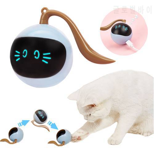 Smart Cat Toy Interactive Colorful LED Self Rotating Pet Ball Toys USB Rechargeable Kitten Electronic Ball Toys Cat Accessories
