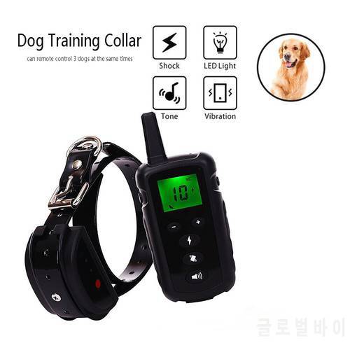 1640ft Dog Training Collar With Static Vibration Tone Light Training Modes Waterproof E-Collar Remote Trainer Barking Stop Tool