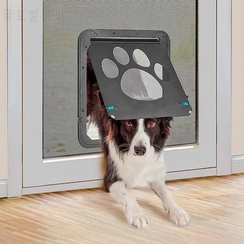 Pet DoorPet Door Cat Flap Door Lockable Magnetic Dog Flap Door Window Exterior For Pets Freely Doors Safety Magnetic