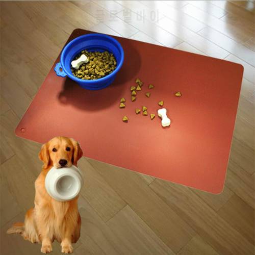 Pet Mat For Dog Cat Solid Color Silicone Pet Food Pad Cushion Pet Bowl Drinking Mat Dog Feeding Placemat Waterproof