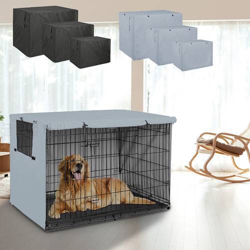 Dog Kennel House Cover Pet Dog Cage Cover Dustproof Waterproof Kennel Set Outdoor Foldable Small Medium Large Dog Cage Accessory