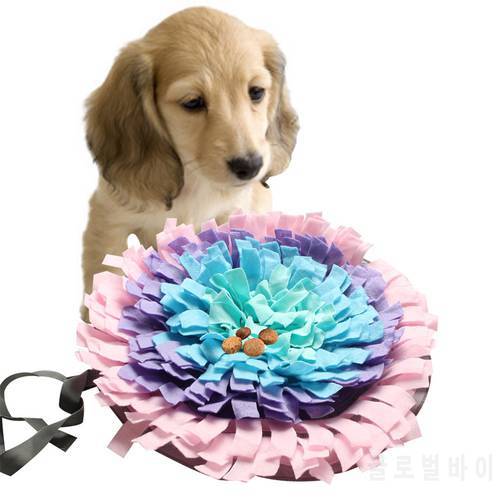 Round Dog Snuffle Feeding Mat Washable Training Piecing Blanket Pet Playing Toy Encourages Natural Foraging Skills Pads
