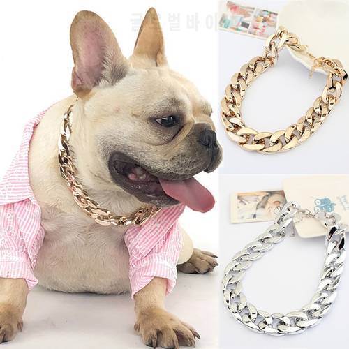 Small Dog Snack Chain Teddy French Bulldog Necklace Silvery/Golden Pet Accessories Dogs Collar Dog Supplies