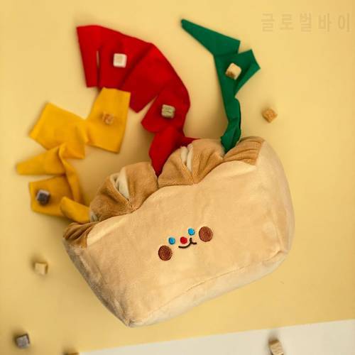 Ins New Bread Toast Tibetan Food Toy Dog Interactive Plush Toy Puzzle Exercise Sense of Smell Dog Chew Toys Dogs Toys