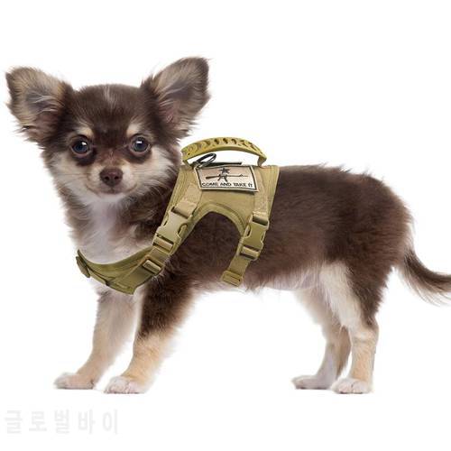 Adjustable Dog Harness Vest With Handle Pet Training Harness For Small Dogs Cat Outdoor Walking Vest Military Cat Vest Harness