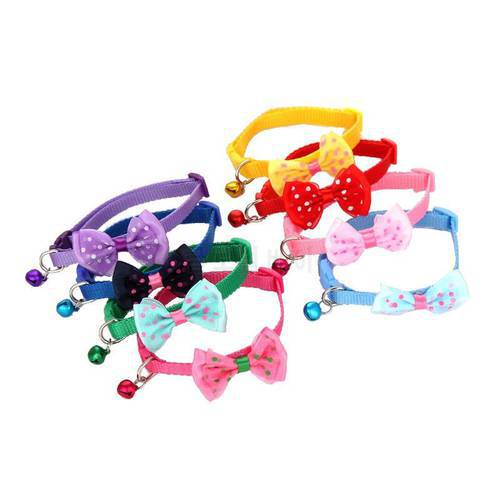 Adjustable Dot Design Cute Fashion Lace Colorful Bow Bow Decor Pet Collar Pet Supplies Kitten Collar Clothing Accessories