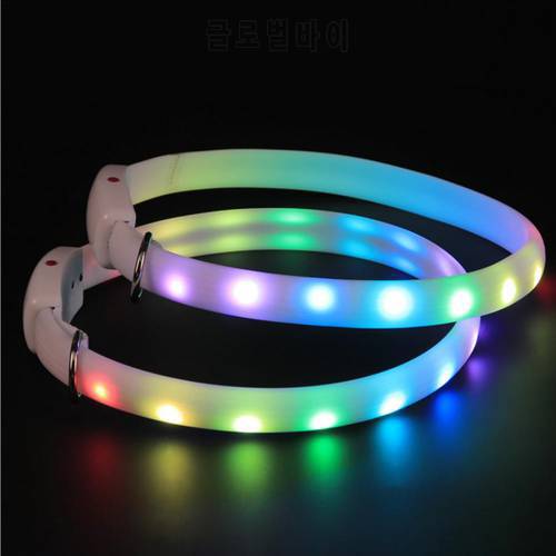 LED Pet Collar Durable Luminous Necklace With Flashing Lights Puppy Safety Glow Necklace Usb Dog Collars