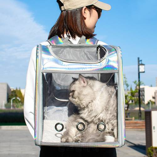 Transparent Pet Carrier backpack Travel Cat Outdoor Breathable Shoulders Bag for small Cats chats Portable Pet backpack Supplies