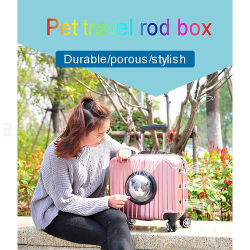 Pet Trolley Cat Outdoor Portable Transportation Suitcase Capsule Pet Universal Wheel Breathable Large Capacity Carrier For Cat