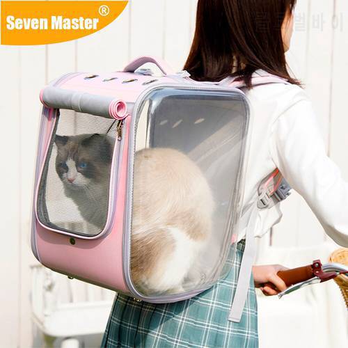 Pet Cat Carrier Backpack Outdoor Travel Shoulder Bag Pet Carriers Small Dogs Cats Portable Fold Transport Cage For Puppy