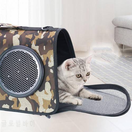 Fashion Cat Carrier Pocket Design Messenger Bag with Window Multiple Usage Pet Carrying Hiking Traveling Backpack