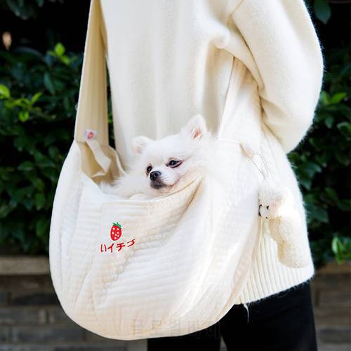 Handmade Pet Dog Puppy Kitten Carrier Outdoor Travel Handbag Canvas Single Shoulder Cat Bag Sling Comfort Tote Bag Breathable