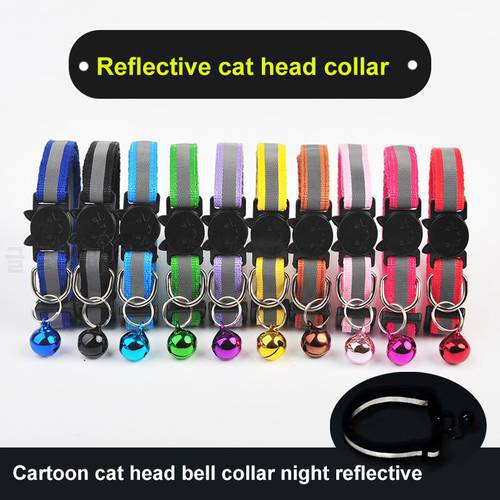 1PC Fashion Cat Collar With Bell Safety Adjustable Cat Dog Collar Puppy Dog Collar For Cats Small Dogs Kittens Nylon Pet Collar