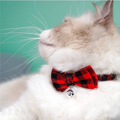 Cute British Style Personalized Cat Collar Quick Release Cotton Kitten Collars with Bell Bowknot Pet Cats Necklace Accessories